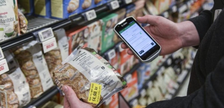 supermarket e etiketa proionta smartphone