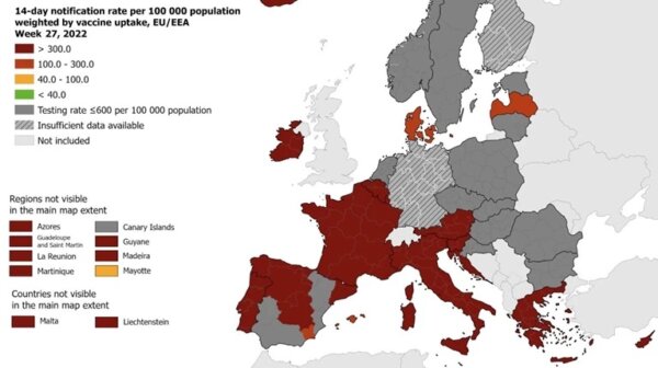 Κορονοϊός: Ξανά στο “βαθύ κόκκινο” η Ελλάδα – Μεγάλη ανησυχία για τη νέα μετάλλαξη “Κένταυρος”