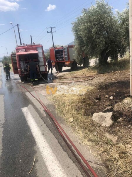 Αυλάκι: Οι πυροσβέστες πρόλαβαν τα χειρότερα (φωτο)