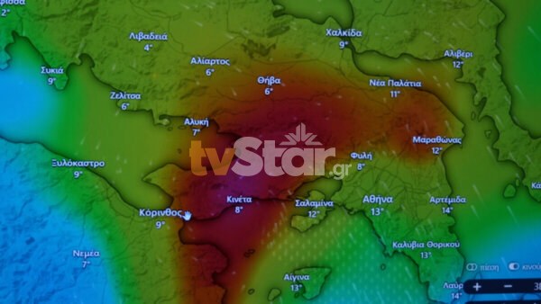 Ήχησε το 112 και στη Βοιωτία. Έντονες βροχές και καταιγίδες μετά το μεσημέρι.(video)