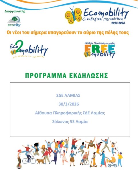 “Οι νέοι του σήμερα υπαγορεύουν το αύριο της πόλης τους”: Εκδήλωση για το πρόγραμμα Ecomobility