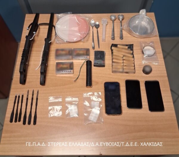 Χαλκίδα: Χειροπέδες σε τρία άτομα για ναρκωτικά, όπλα και αρχαία