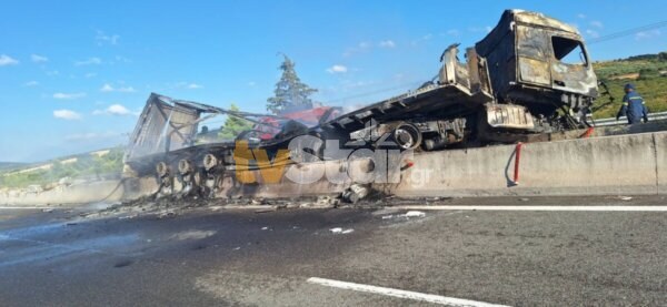 Εθνική Οδός: Τροχαίο με φορτηγά. Νεκρός ο ένας οδηγός. (φωτο)