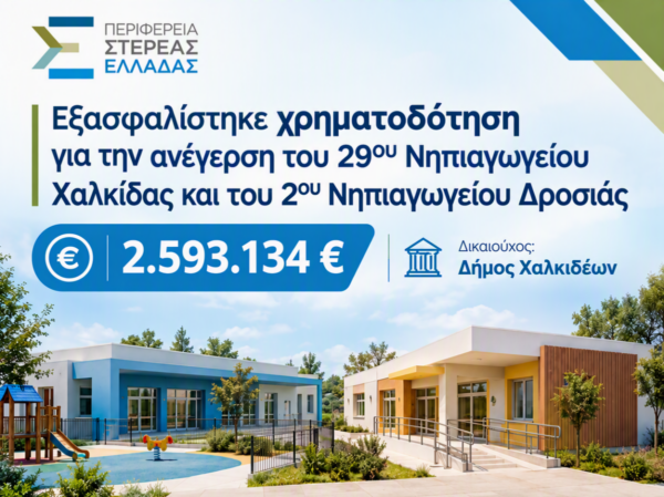 Εξασφαλίστηκε χρηματοδότηση για την ανέγερση δύο σχολείων σε Χαλκίδα και Δροσιά (ΦΩΤΟ)